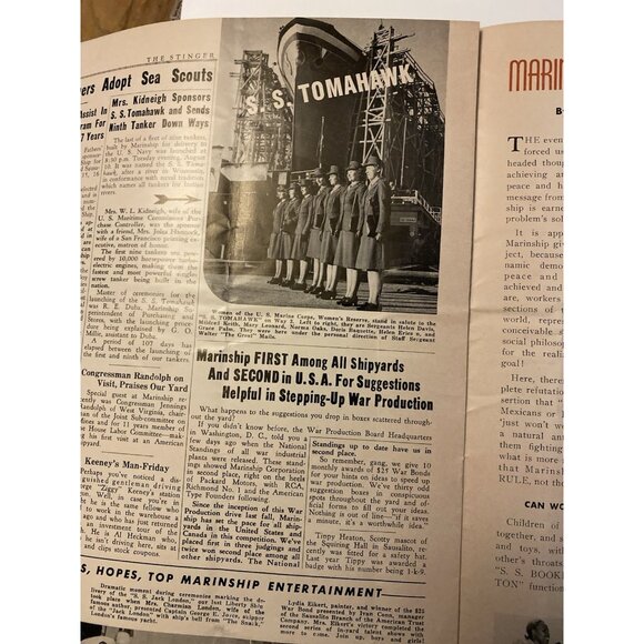 WWII Shipyard Magazine The Marin-er Rita Hayworth Black Interest Sausalito Navy - Picture 9 of 14